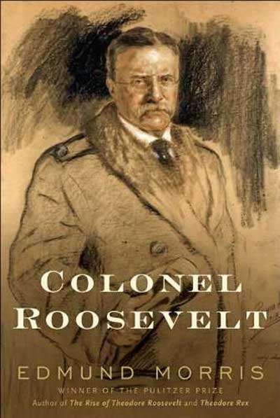 colonel roosevelt book cover brown sketch author edmund morris