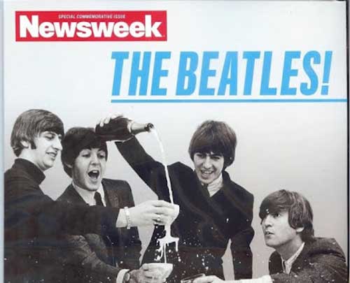 the beatles newsweek cover color pouring champagne