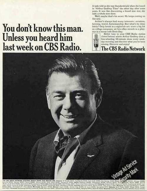 arthur godfrey black and white ad cbs radio you don't know this man