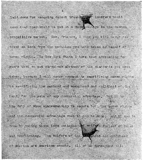 Theodore Roosevelt speech bullet holes 1912 via servetolead.com