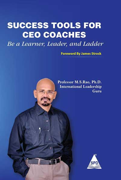 professor ms rao success tools for ceo coaches book cover blue background author standing