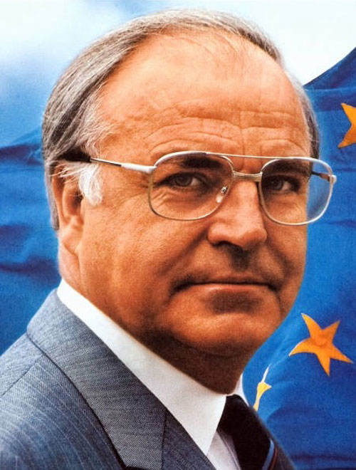 helmut kohl color headshot flag background