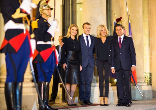 president macron visits mexico color honor guard