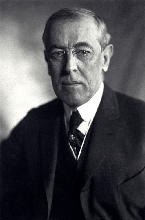 woodrow wilson formal black and white headshot 1919