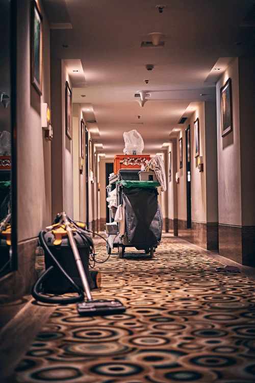 Hotel hallway vacuum cleaners housekeeping www.servetolead.com