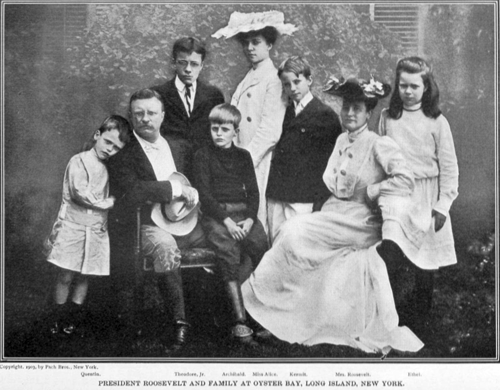 theodore_roosevelt_family_black_and_white_formal_via servetolead.com